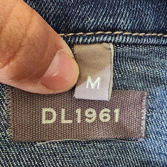 DL1961 Girls' Manning Denim Jacket Frayed Bottom Hem - Big Kid Size Medium - Picture 6 of 8